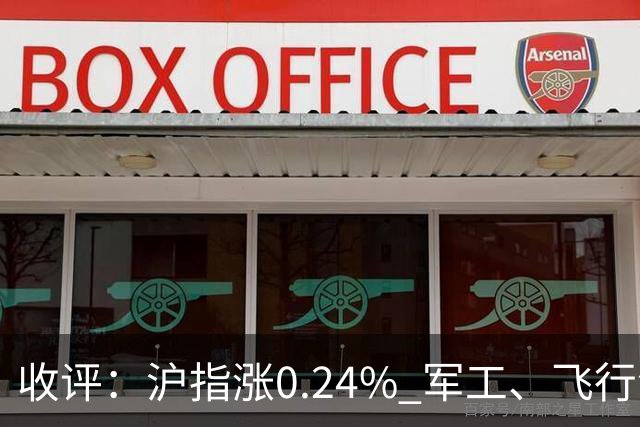 收评：沪指涨0.24% 军工、飞行汽车概念走强